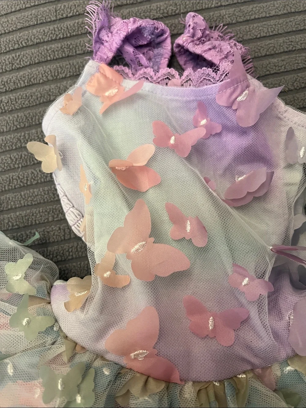 Pastel Butterfly Tutu Dress for Girls - Purple & Multicolor
